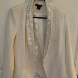 Cream sequin lapel Jacket